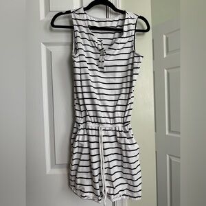 Striped Black and White Sleeveless romper